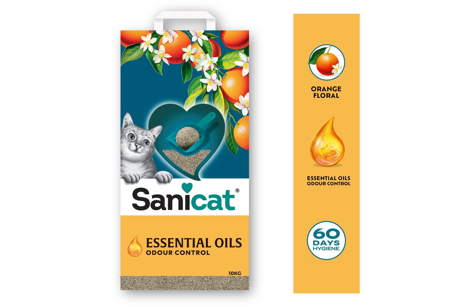 SANICAT ESSENTIAL OILS ORANGE FLORAL LITTER 10KG Ultra Clumbing