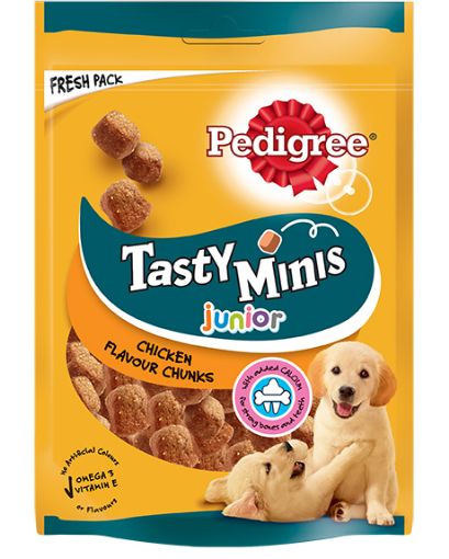 Pedigree Treat Dog Puppy  Tasty Minis With Chicken 125g