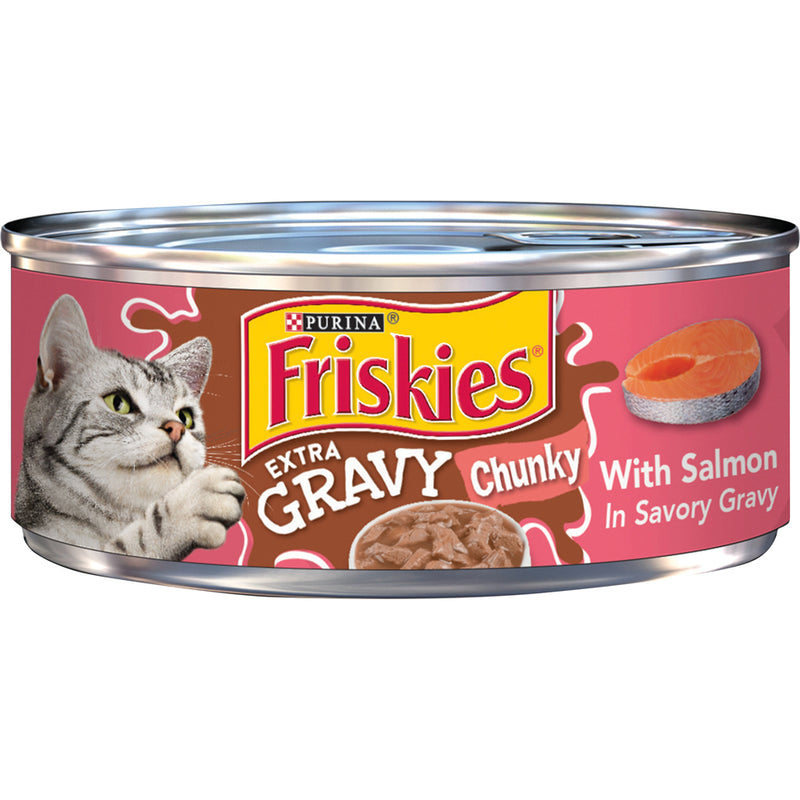 Friskies Extra Gravy Chunky With Salmon In Savory Gravy Wet Cat Food 156g