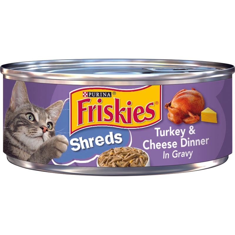 Friskies Shreds Turkey & Cheese Dinner In Gravy Wet Cat Food 156g