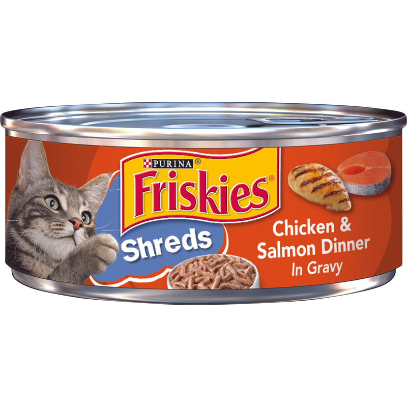 Friskies Shreds Chicken & Salmon Dinner In Gravy Wet Cat Food 156g