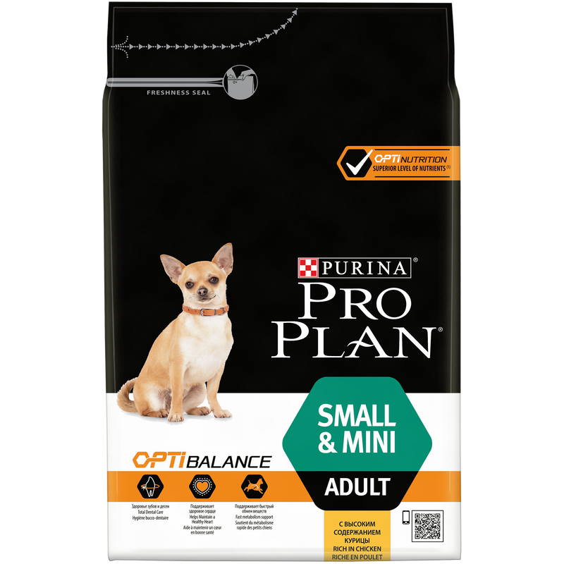 PURINA® PRO PLAN® Small & Mini Adult with OPTIBALANCE®, Rich in Chicken Dry Dog Food - 3 KG