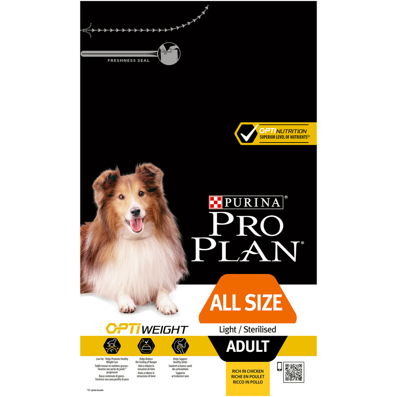 PURINA® Pro Plan® All Sizes Adult Light / Sterilised with OPTIWEIGHT®, Rich in Chicken Dry Dog Food - 14 KG