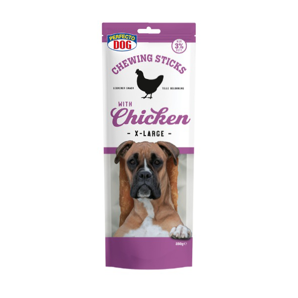 Perfecto Dog Chewing Sticks With Chicken X-Large 250g