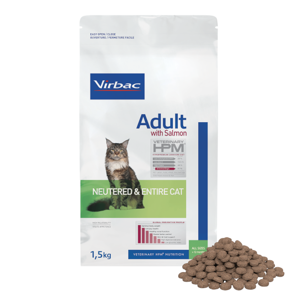 Virbac Cat Adult With Salmon Neutered & Entire Cat 1.5kg