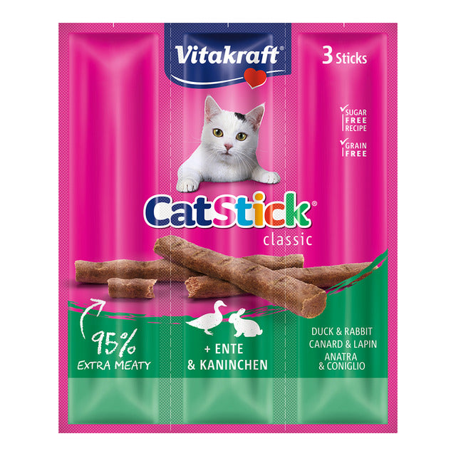 Vitakraft CatStick With Duck & Rabbit 3 Sticks