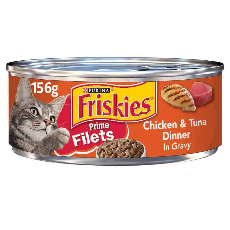 PURINA Friskies Prime Filets Chicken And Tuna in Gravy Wet Cat Food 156g - Amin Pet Shop