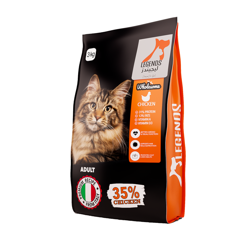Legends Wholesome Chicken Feed For Adult Cats 3KG