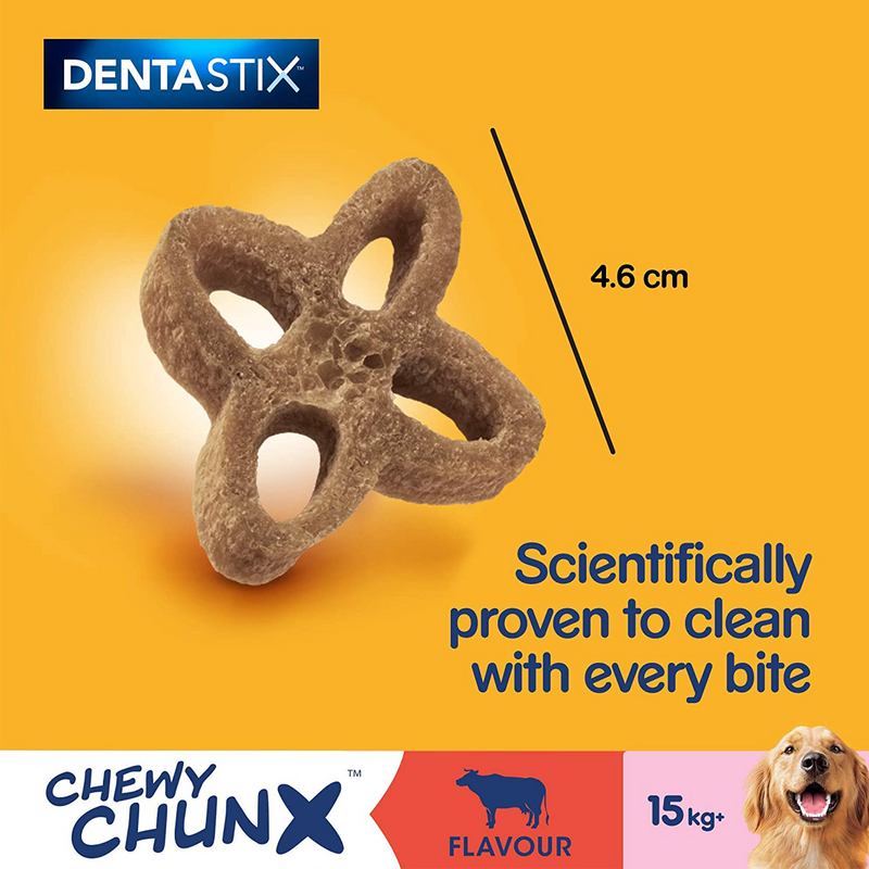Pedigree Dentastix Chewy Chunx Maxi Dog Treat Beef Flavour
