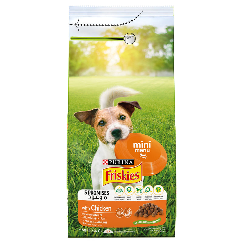 (10 Items) Purina FRISKIES MINI (>2kg) Dog Food with Chicken and Vegetables 2kg