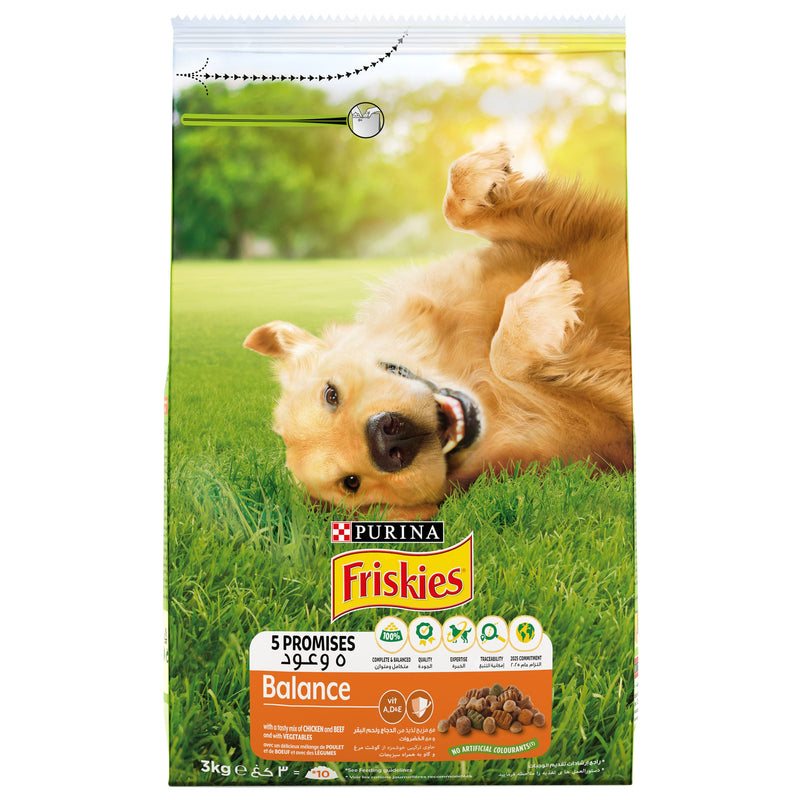 (10 Items) Purina FRISKIES BALANCE Dog Food with Chicken and Vegetables 3kg (10 Items)