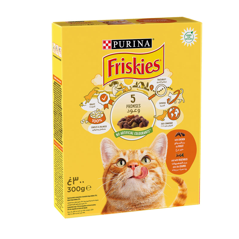 Purina Friskies with Chicken and Vegetables Cat Dry Food 300g