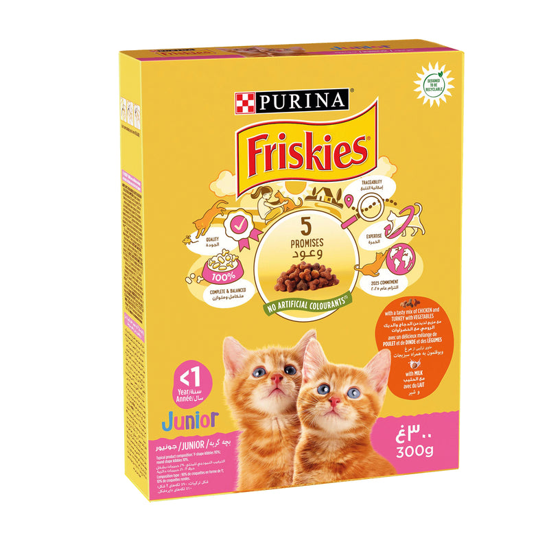 Purina Friskies Junior with Chicken,Milk and Vegetables Dry Cat Food 300g