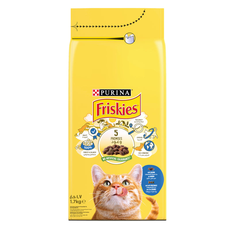 (10 Items) Purina Friskies with Salmon and Vegetables cat Dry food 1.7Kg