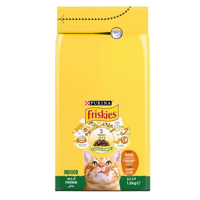 Purina Friskies Indoor for Indoor cats with Chicken and Vegetables Cat dry Food 1.5Kg
