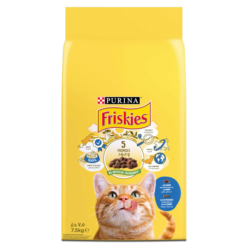 Purina Friskies with Salmon and with Vegetables Cat Dry Food 7.5Kg