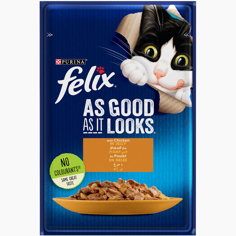 PURINA FELIX As Good as it Looks With Chicken in Jelly Wet Cat Food Pouch 85g