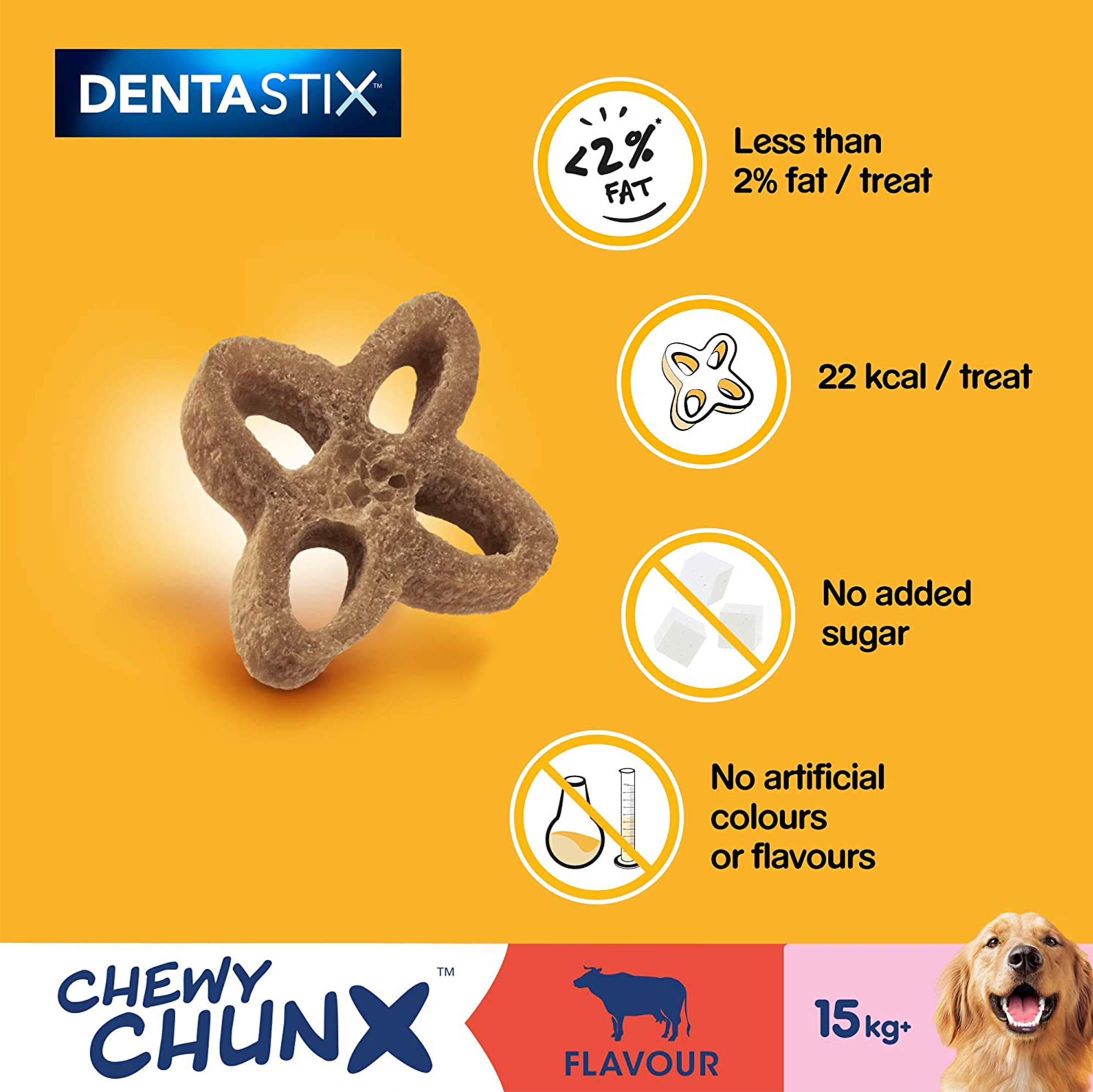 Pedigree Dentastix Chewy Chunx Maxi Dog Treat Beef Flavour