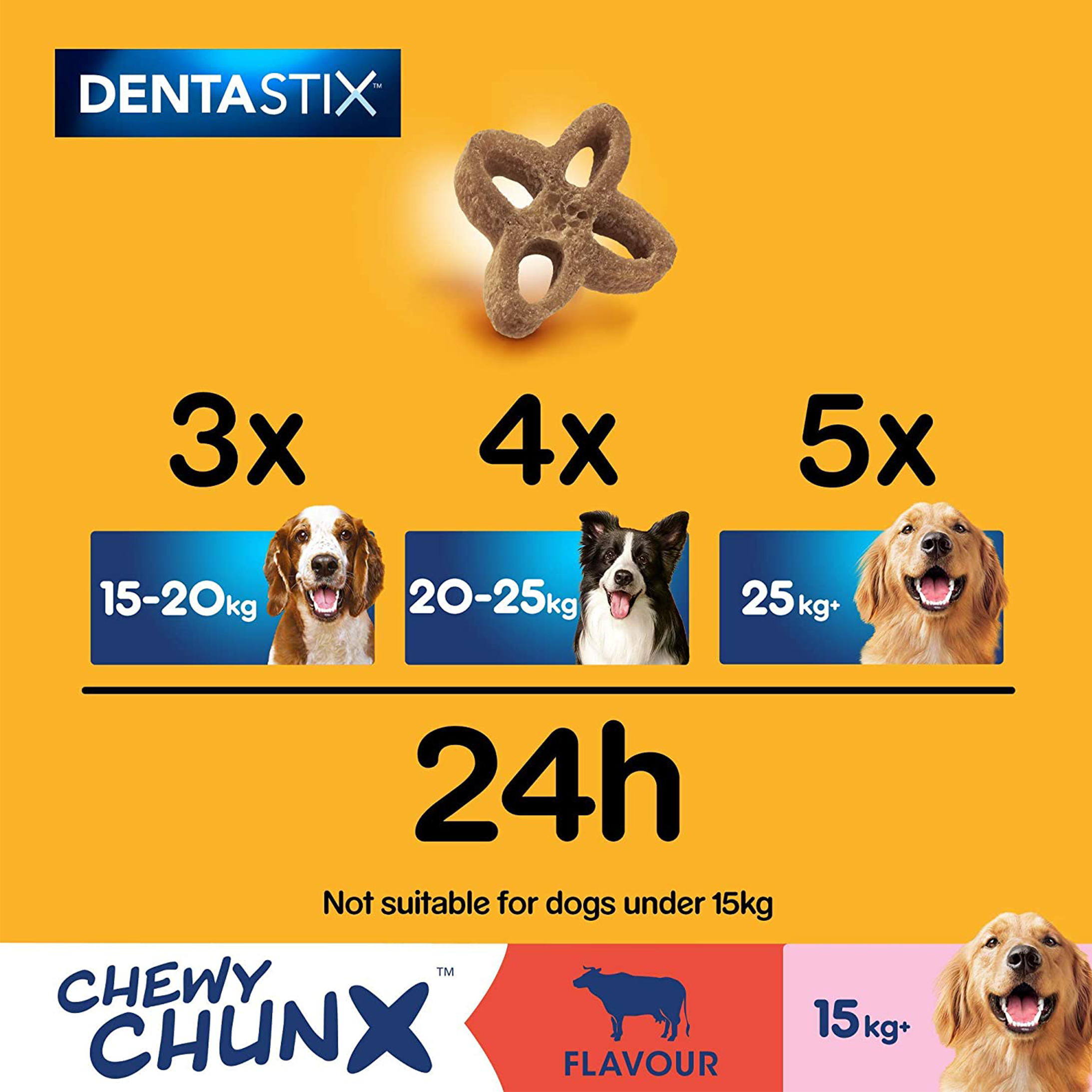 Pedigree Dentastix Chewy Chunx Maxi Dog Treat Beef Flavour