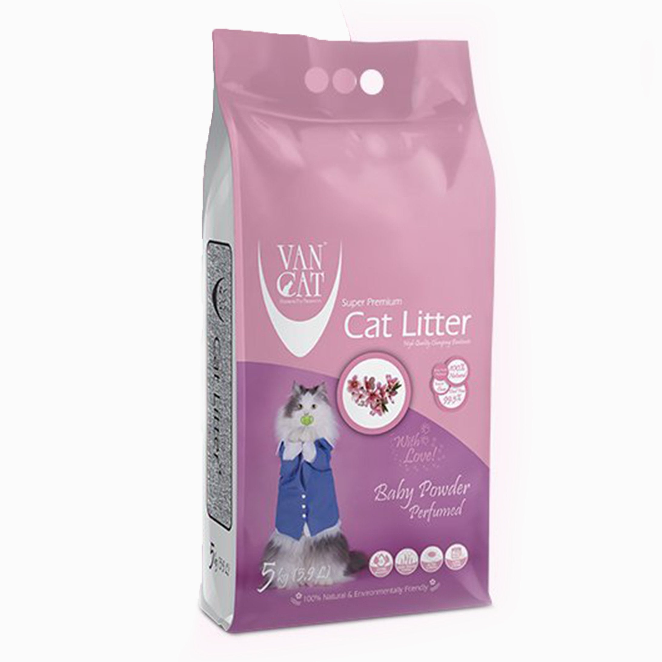 VanCat Cat Litter - Baby Powder Scented 5kg - Amin Pet Shop