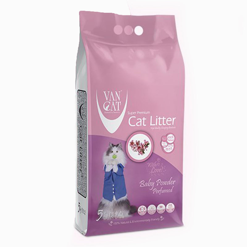 VanCat Cat Litter - Baby Powder Scented 5kg - Amin Pet Shop