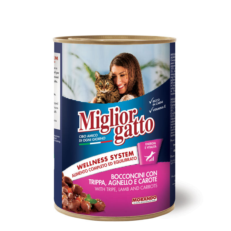 Miglior gatto Cat Small Chunks with Tripe, Lamb And Carrots 405g