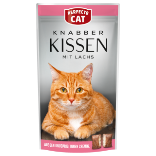 Perfecto Cat Knabber Kissen with salmon 50g