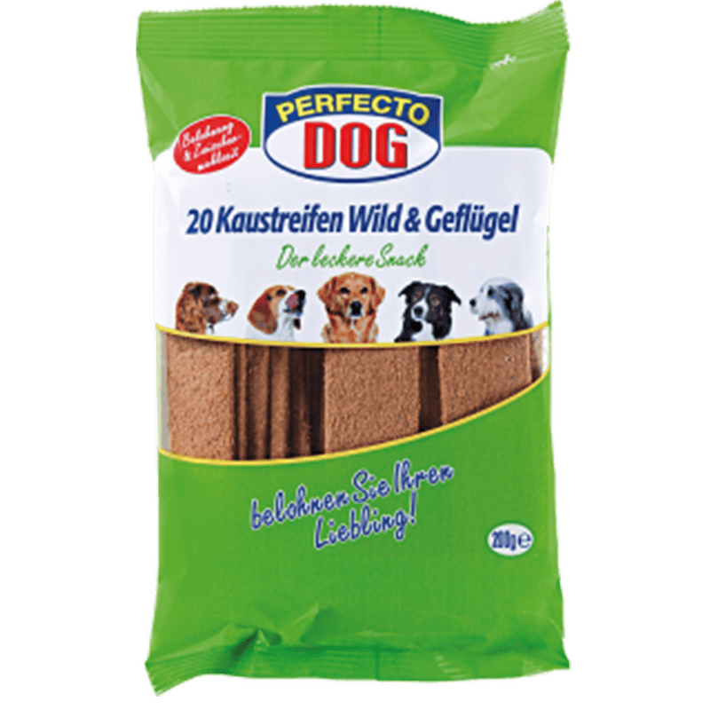 Perfecto Dog Kaustreifen Wild & Geflügel 200g - Amin Pet Shop
