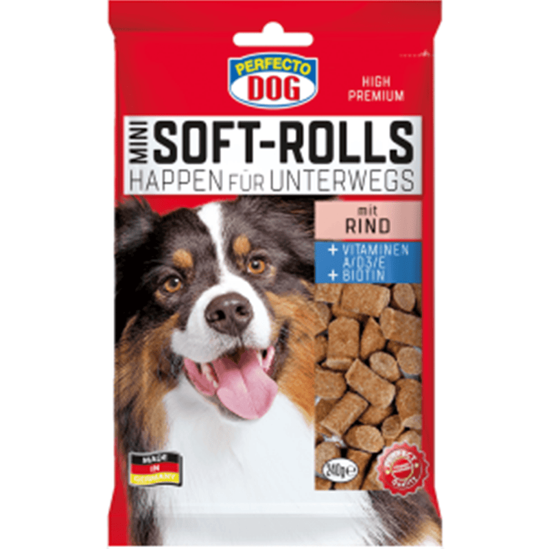 Perfecto Dog Mini Soft Rolls with Beef 240g - Amin Pet Shop