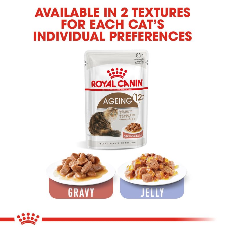 Royal Canin Ageing 12+ in Gravy (85gm\ Pouch) - Wet food for senior cats over 12 years old - Amin Pet Shop