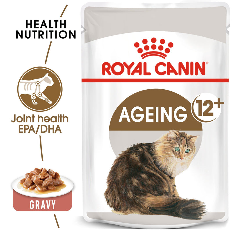 Royal Canin Ageing 12+ in Gravy (85gm\ Pouch) - Wet food for senior cats over 12 years old - Amin Pet Shop