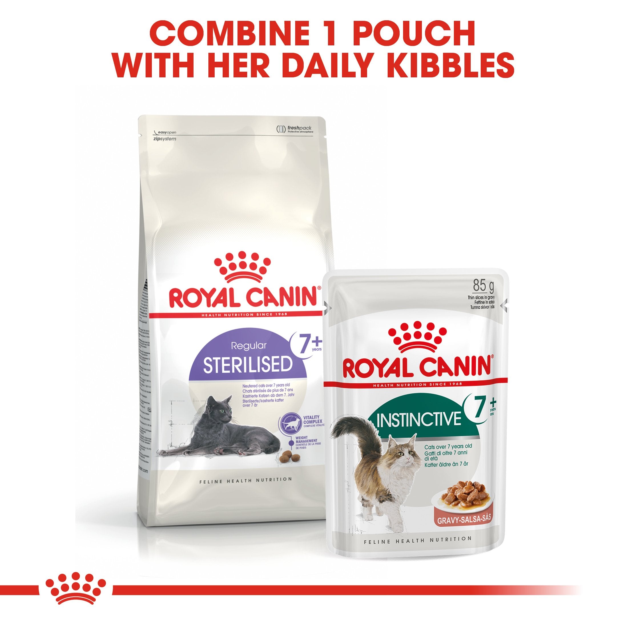 ROYAL CANIN¨ Instinctive 7+ in Gravy (85 gm\ Pouch) - Wet food for cats over 7 years old - Amin Pet Shop