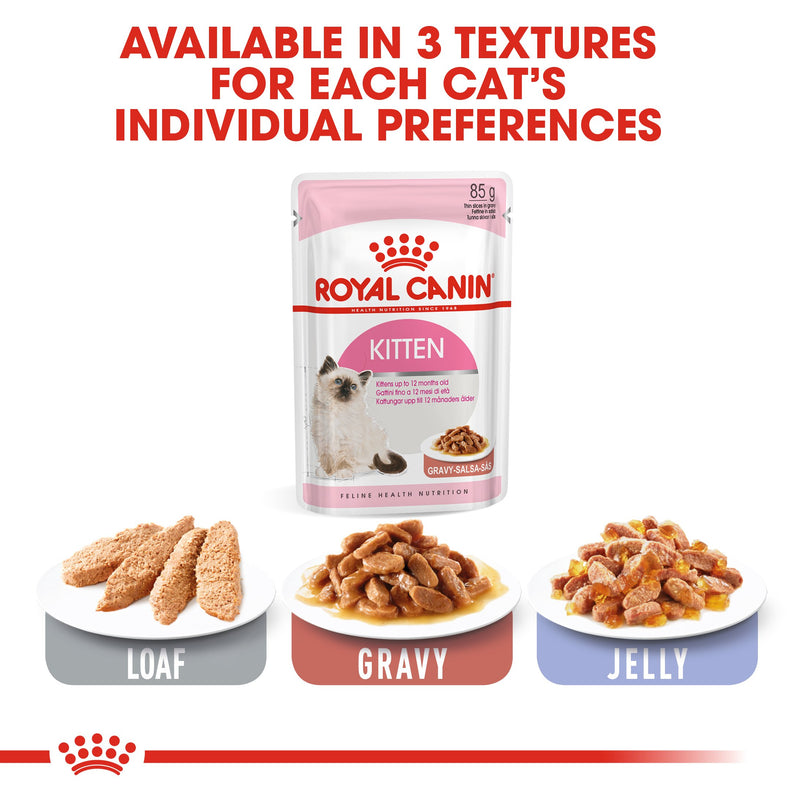 Royal Canin Kitten In Gravy (85gm\ Pouch) - wet food for kittens up to 12 months - Amin Pet Shop