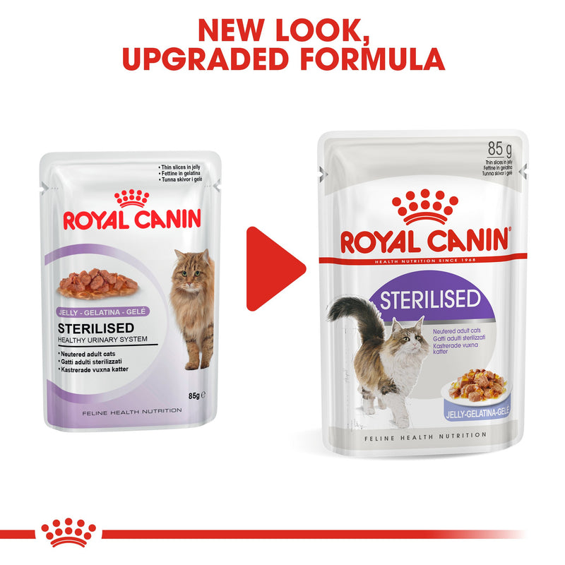 Royal Canin Sterilised in Jelly (85 gm\Pouch) - Wet food for neutered adult cats - Amin Pet Shop