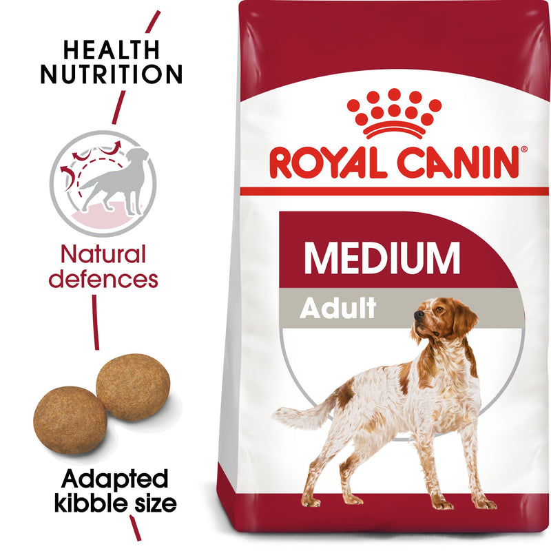 Royal Canin Medium Adult (4 KG) - Dry food for medium dogs from 11 to 25 KG. From 12 months to 7 years - Amin Pet Shop