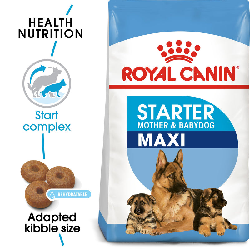 Royal Canin Maxi Starter Mother and Babydog (15 KG) - Dry food for large puppies - Adult weight between 26 and 44 KG. Mother during gestation and lactation - Weaning puppies up to 2 months - Amin Pet Shop