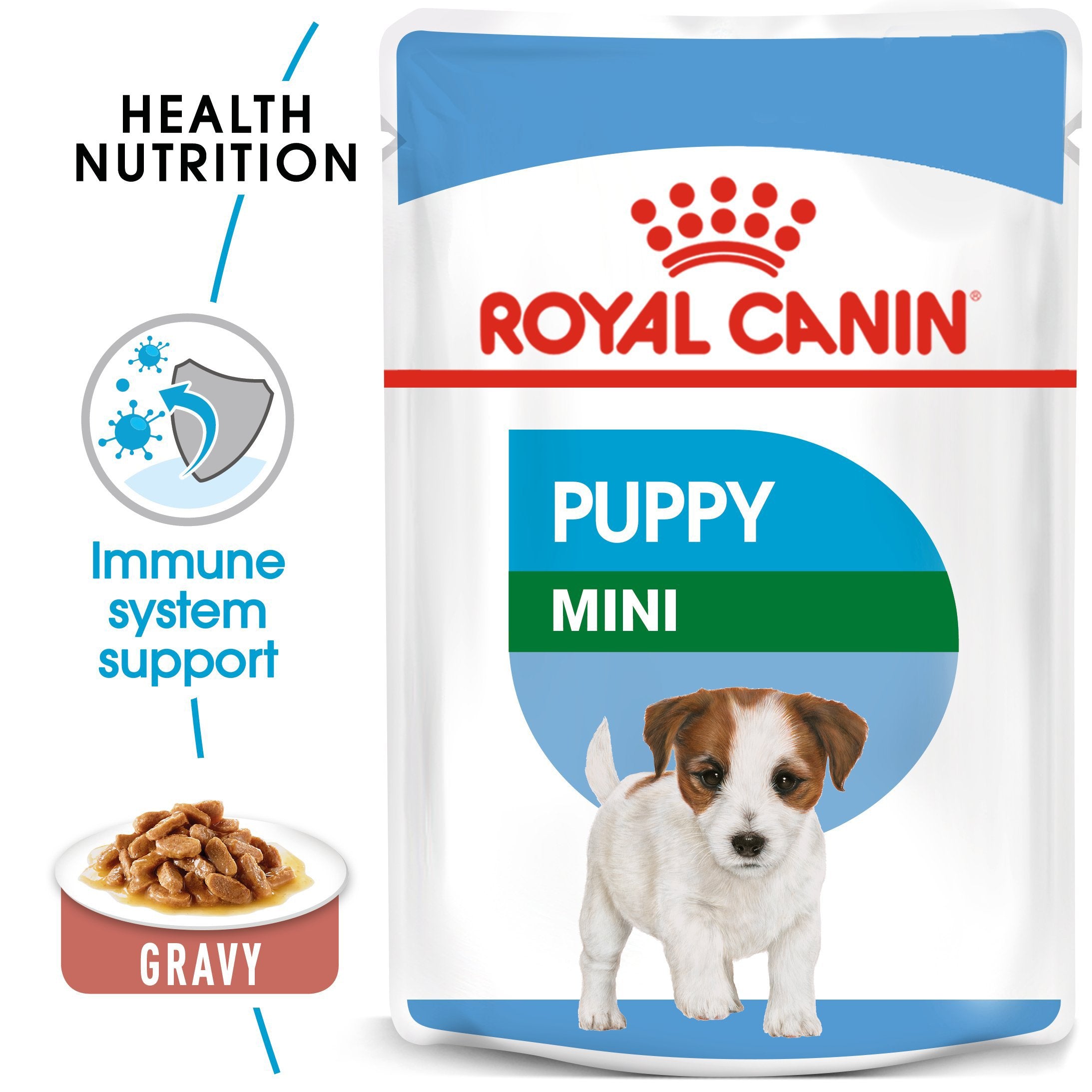 Royal Canin Mini Puppy in Gravy (85 gm\pouch) - wet food for small dogs - Adult weight up to 10 KG From 2 to 10 months old - Amin Pet Shop