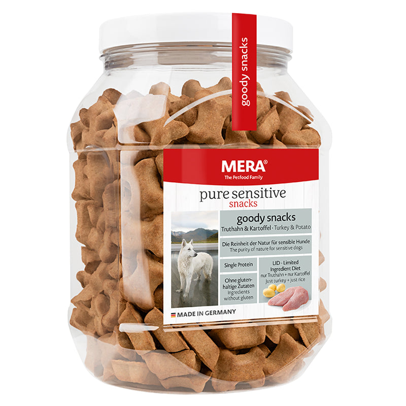 MERA pure sensitive goody snacks with turkey & potatoes 600g - Amin Pet Shop