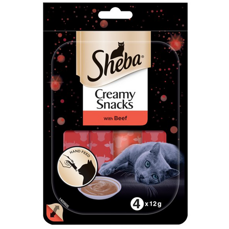 Sheba Creamy Snacks Cat Treats Beef 4 x 12g