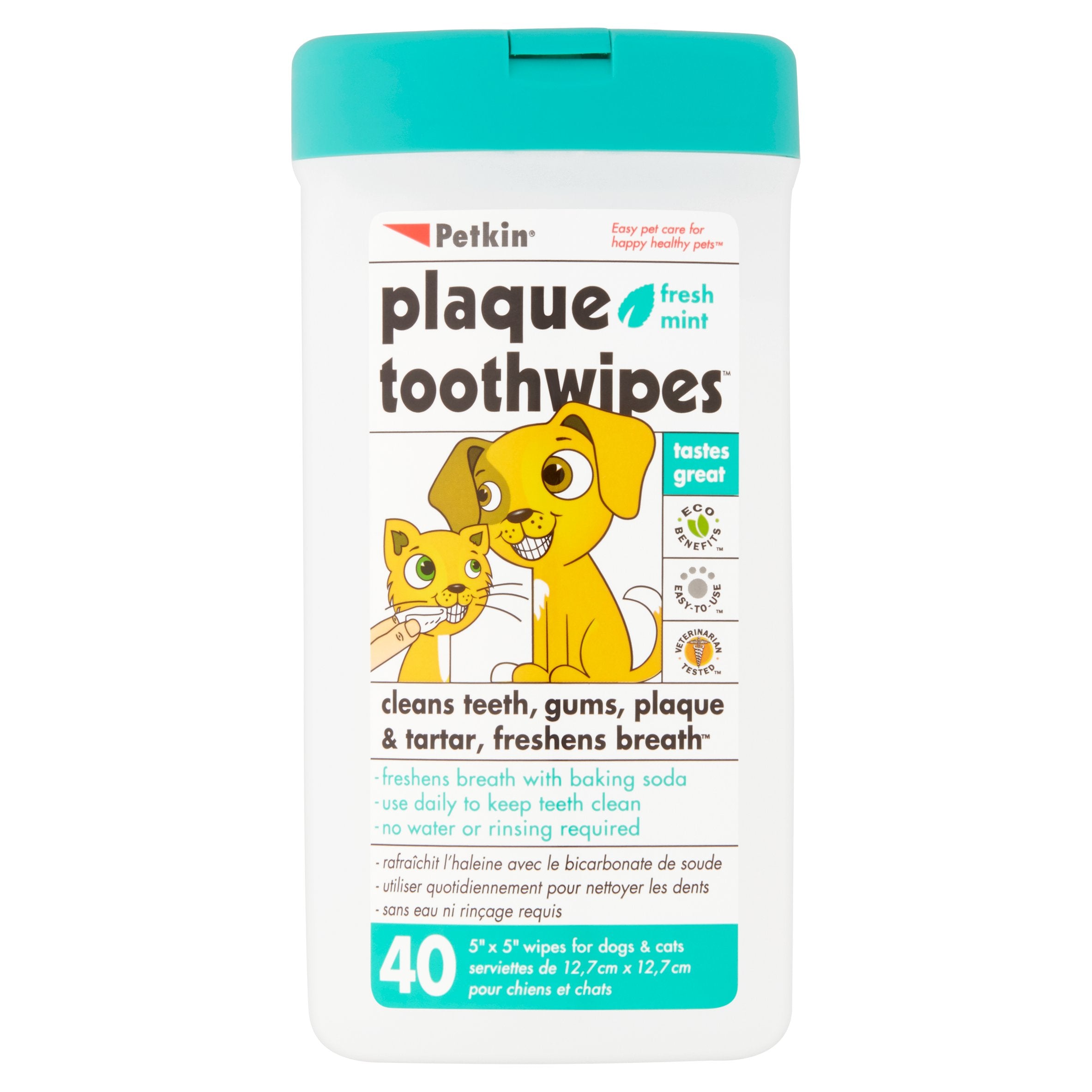 Petkin Fresh Mint Plaque Toothwipes