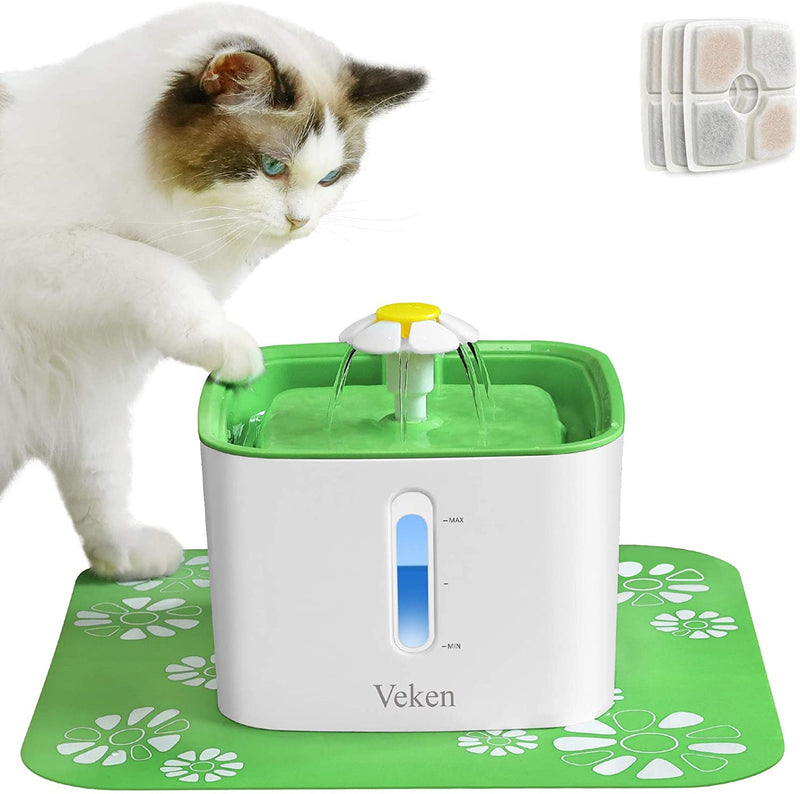 Pet Water Flower Fountain, Cat Water Fountain, 1.6L Fresh Drink for Cats, Dogs, Birds and Other Pets