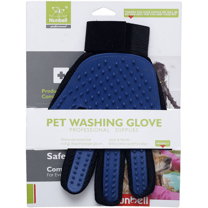 Nunbell Washing Glove For Cats & Dogs - Blue
