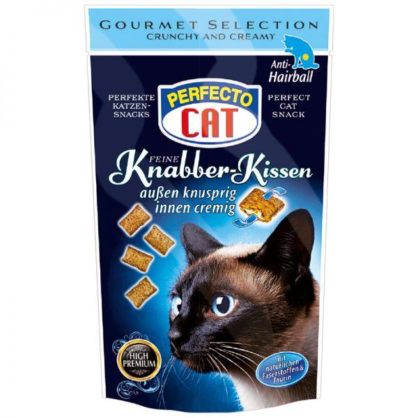 Perfecto Cat Knabber Kissen - Crunchy and Creamy Anti-Hairball Snack 50g
