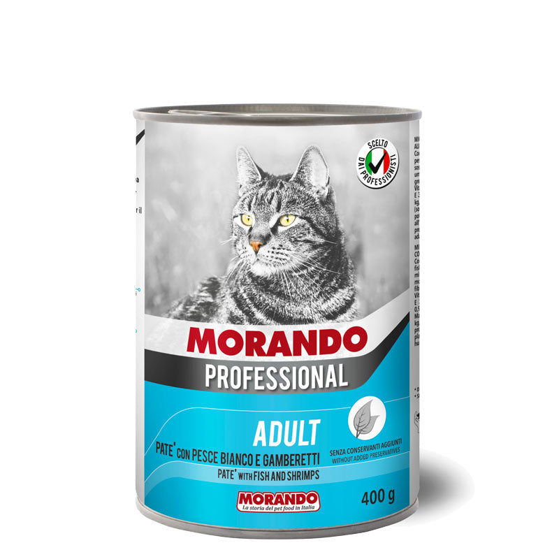 Morando Professional Adult Cat Paté with White Fish And Shrimp 400g