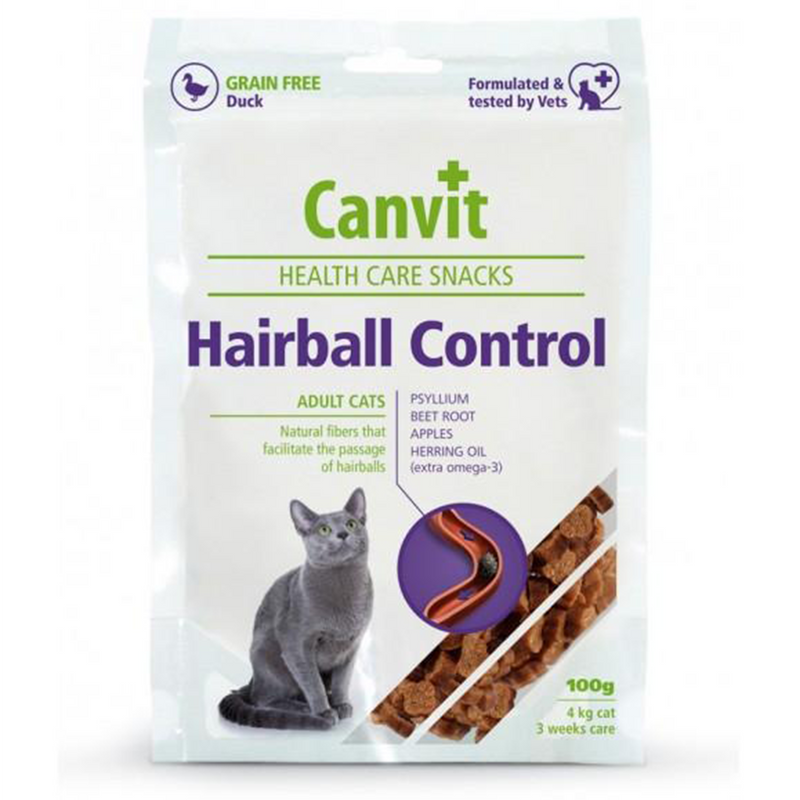 Canvit Health Care Snacks Hairball Control For Adult Cats - Duck100 g