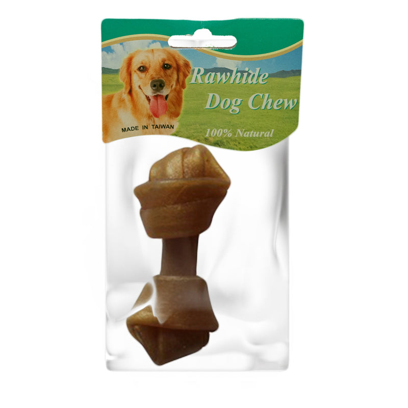Knotted Brown Rawhide Dog Chew - Amin Pet Shop
